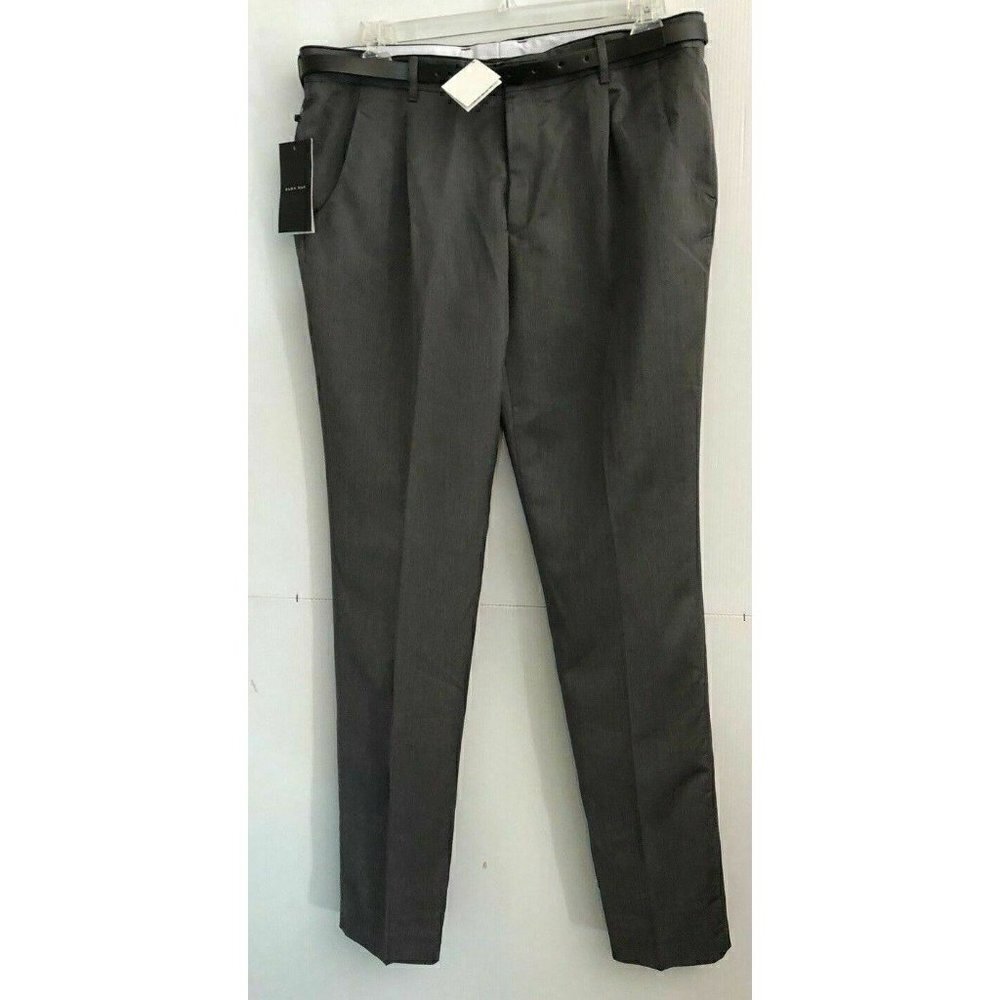 Zara Man Men's Gray Slim Suit Belted Pants Trousers Size 36 - Picture 1 of 12
